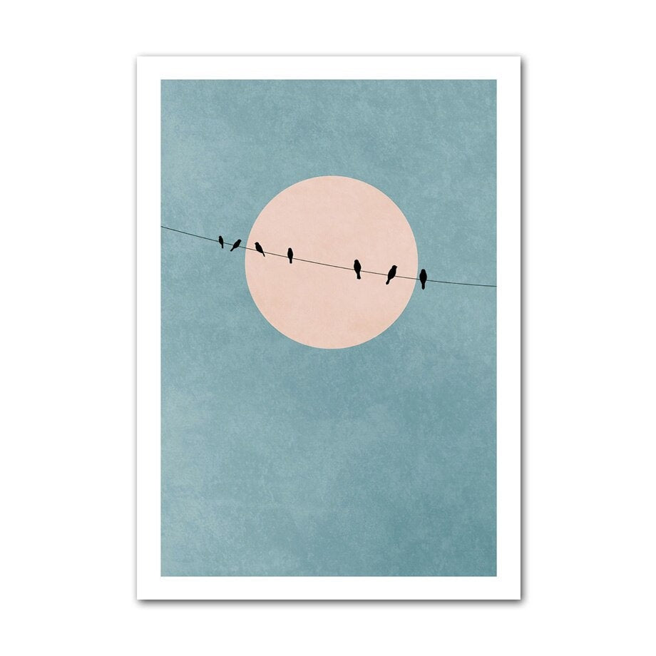 Abstract sun canvas poster.