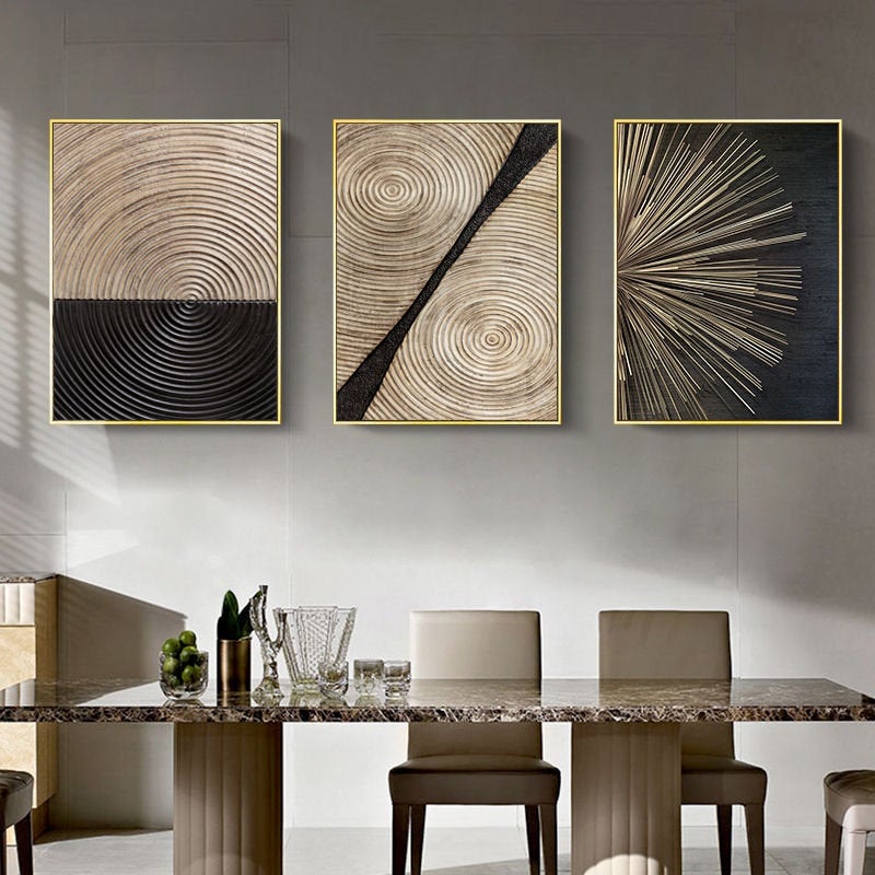 Black and gold wall art set.