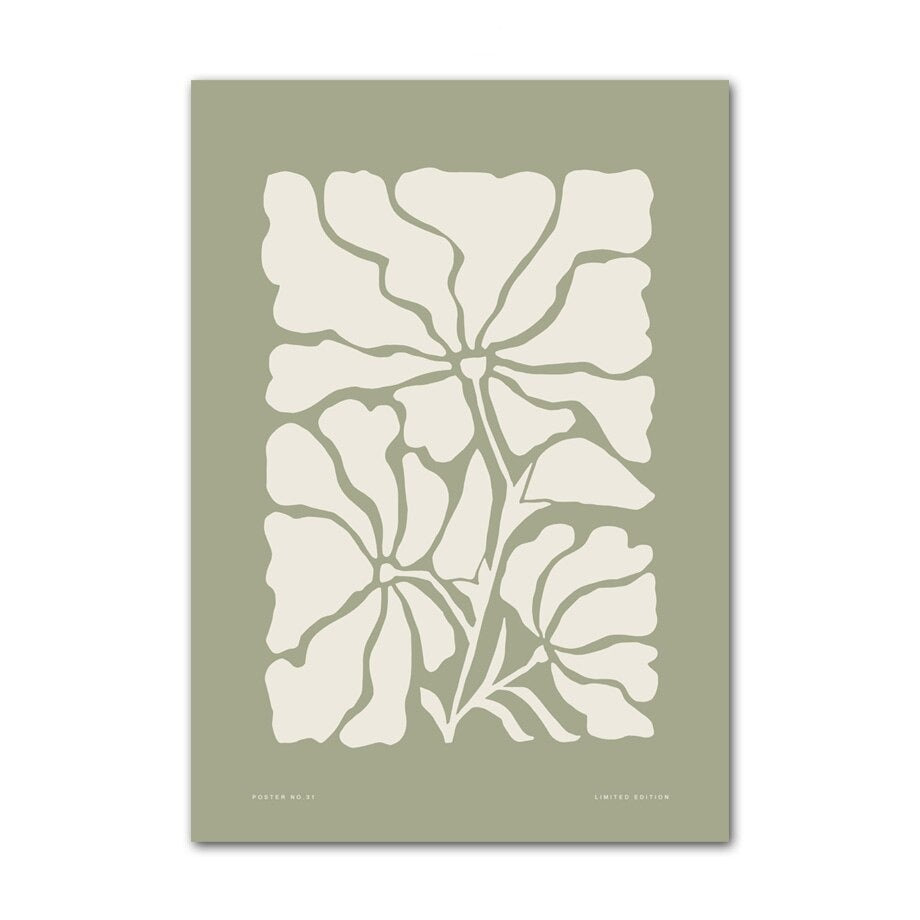 Olive green canvas poster.