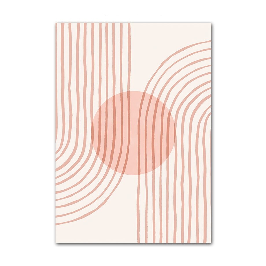 Pink abstract canvas poster.