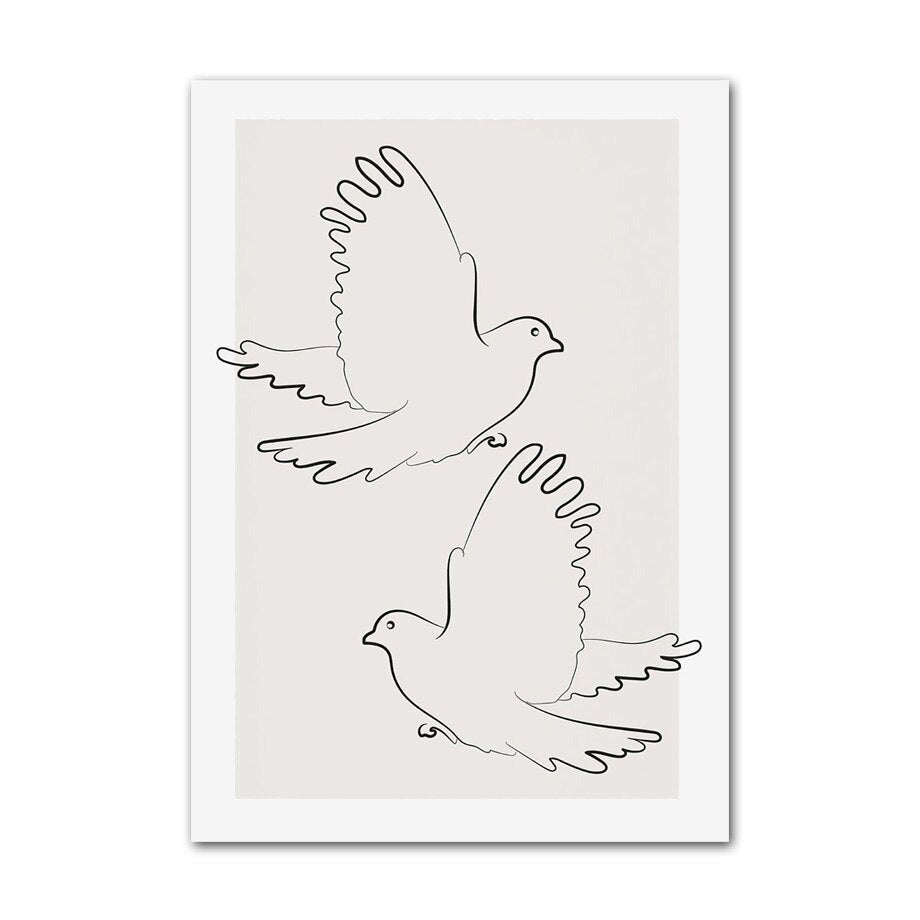 Two doves canvas poster.