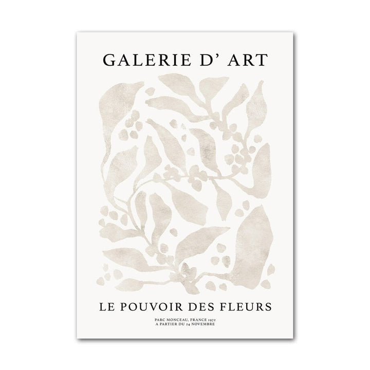 Beige abstract canvas poster.