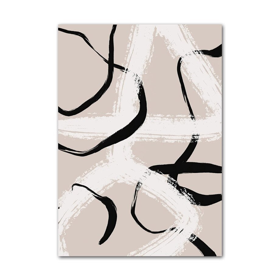 Beige and black abstract poster.