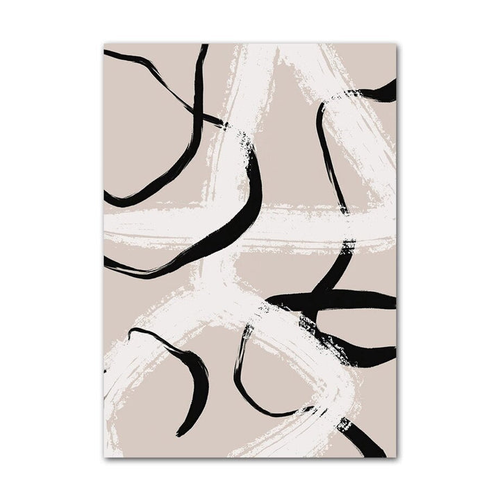 Beige and black abstract poster.