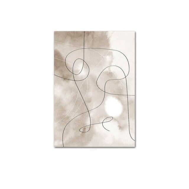 Beige line art poster.