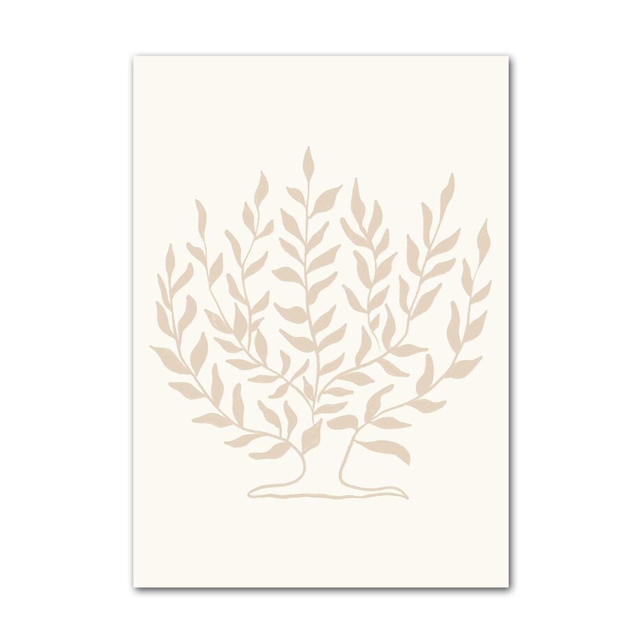 Beige plant canvas poster.