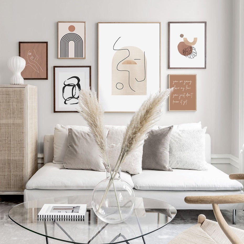 L'automne Canvas Prints on living room wall.