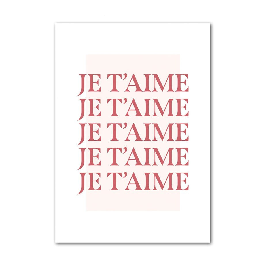 Je'Taime Canvas Posters