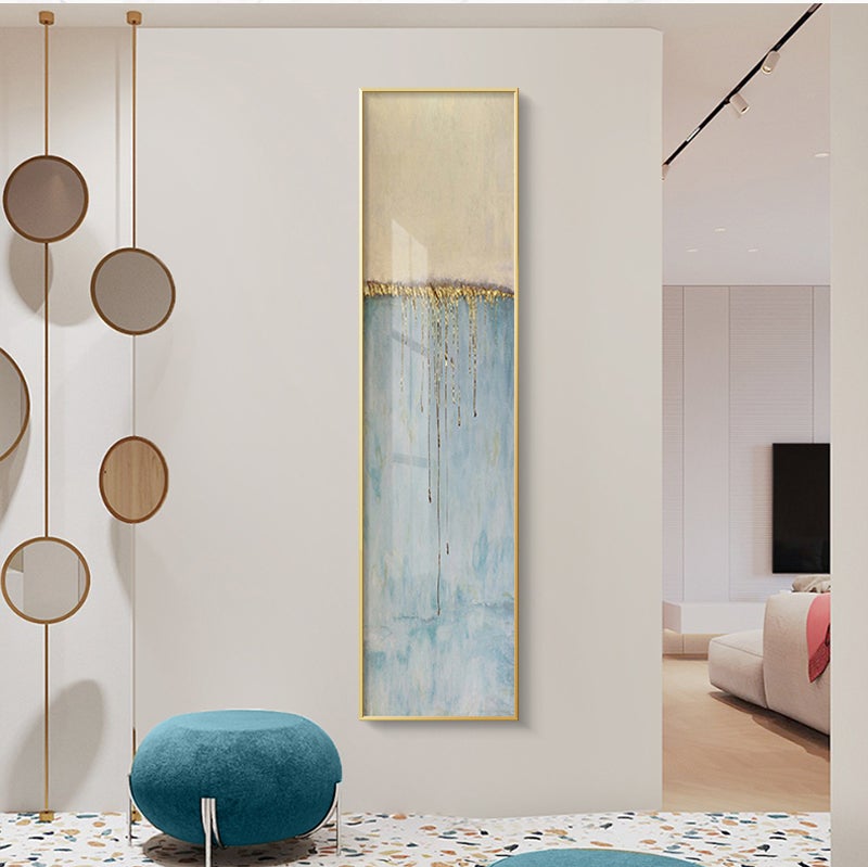 Abstract large canvas print in hallway.