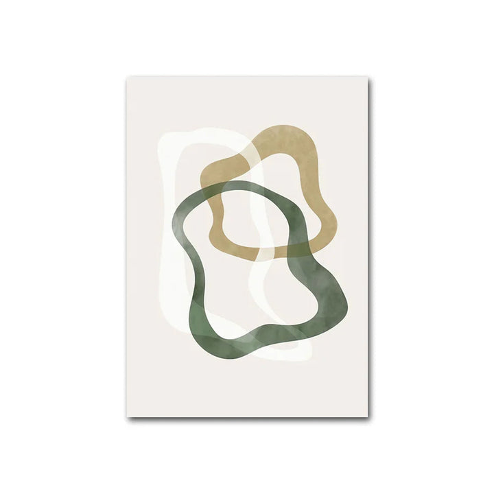 Abstract olive green canvas print  on white background