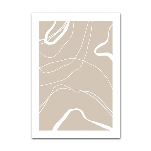 Abstract beige pattern canvas poster.