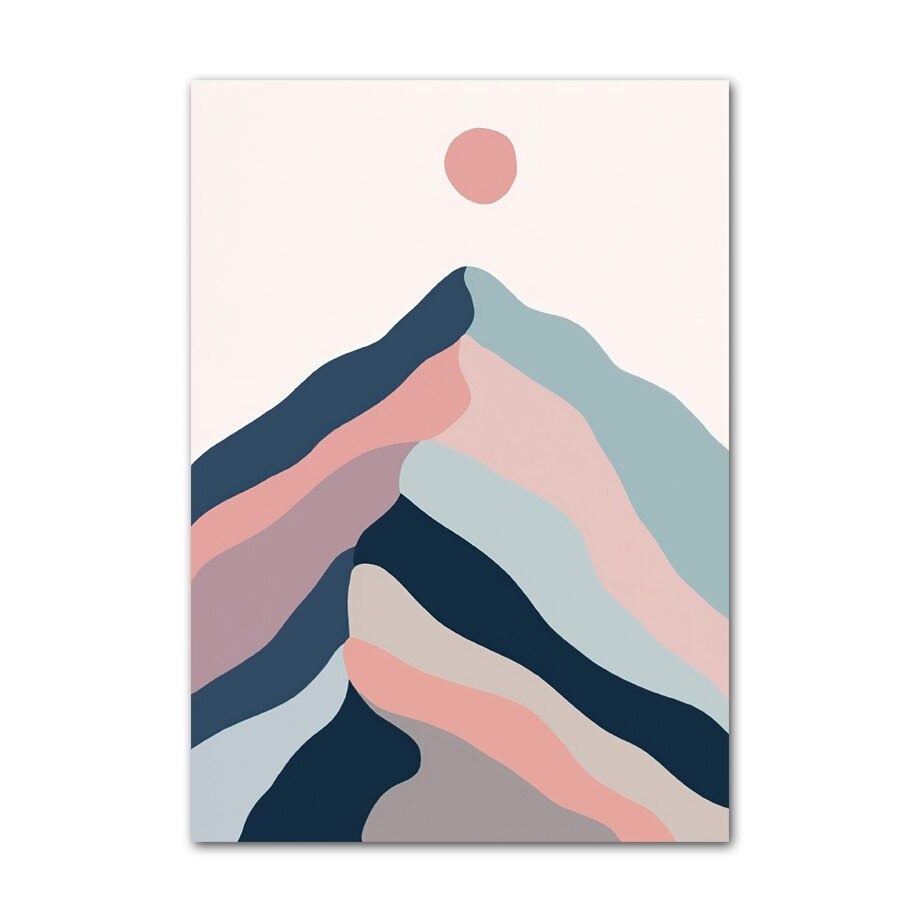 Abstract mountain canvas poster.