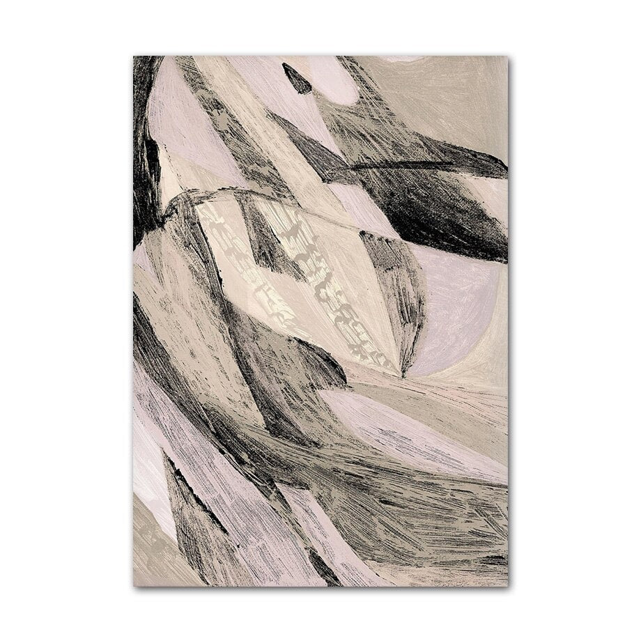 Beige and black abstract canvas print.