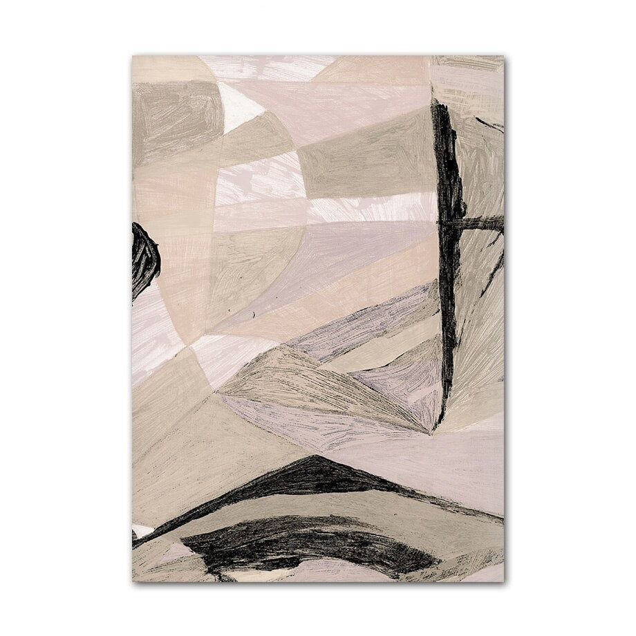 Beige and black abstract poster.