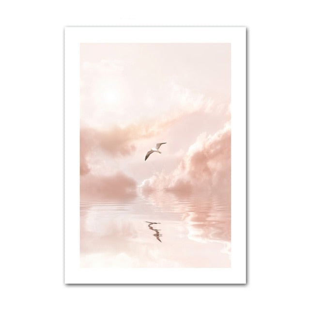 Birds in the air canvas poster.