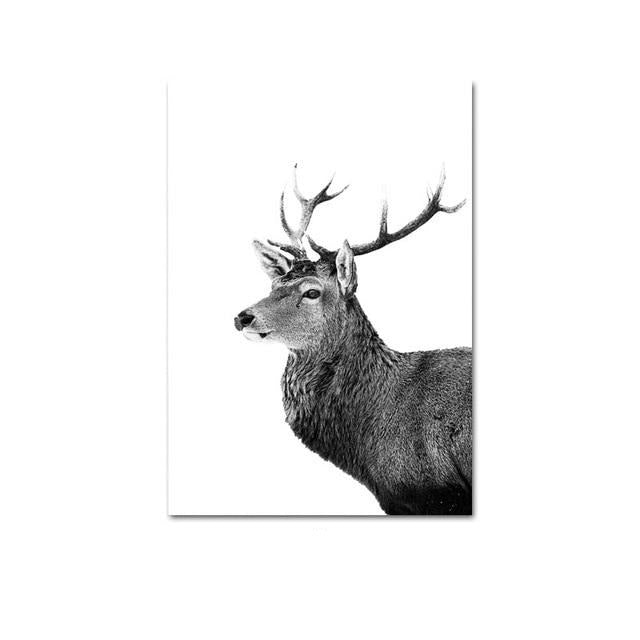 Black and white reindeer poster.