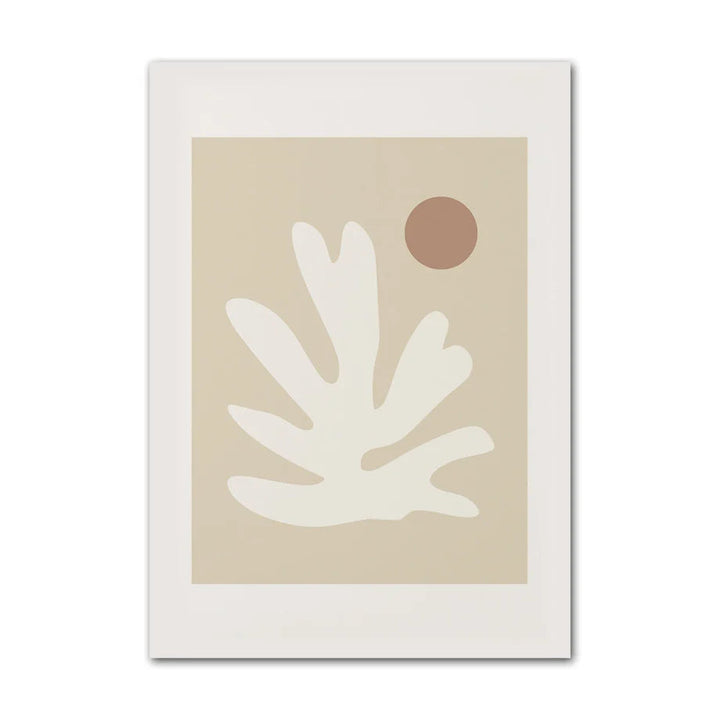 Coral bloom abstract leaf canvas print with terracotta accent