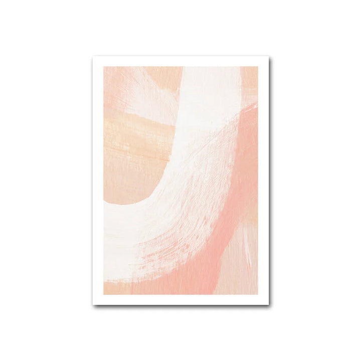 Abstract coral and peach brushstroke canvas print