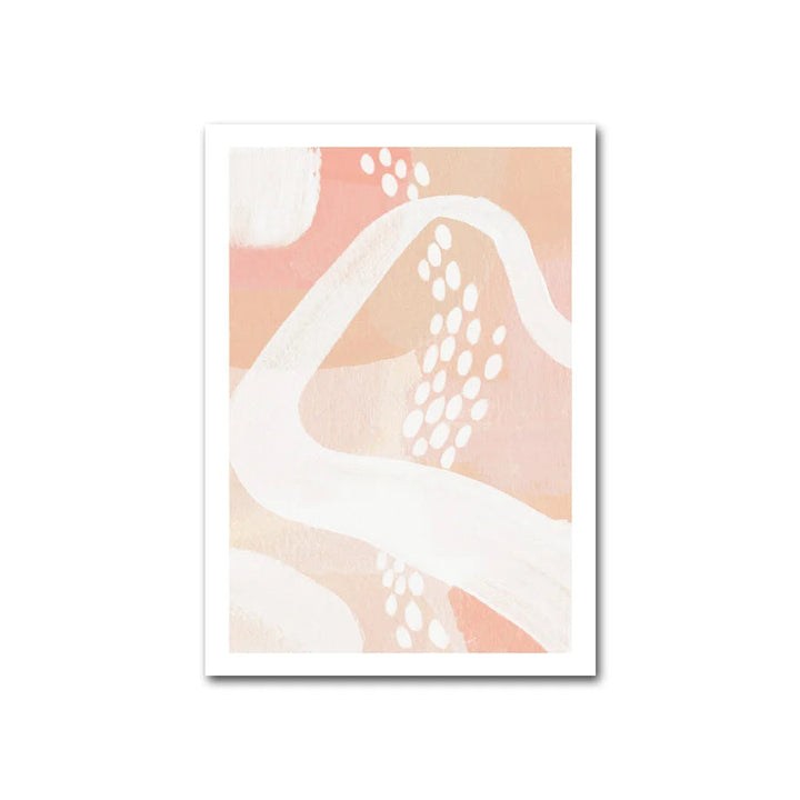 Abstract peach wave with dotted pattern canvas print