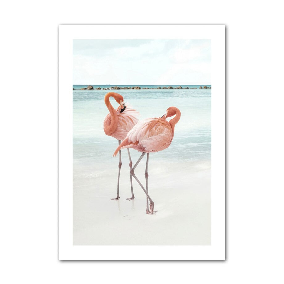 Flamingo canvas poster.