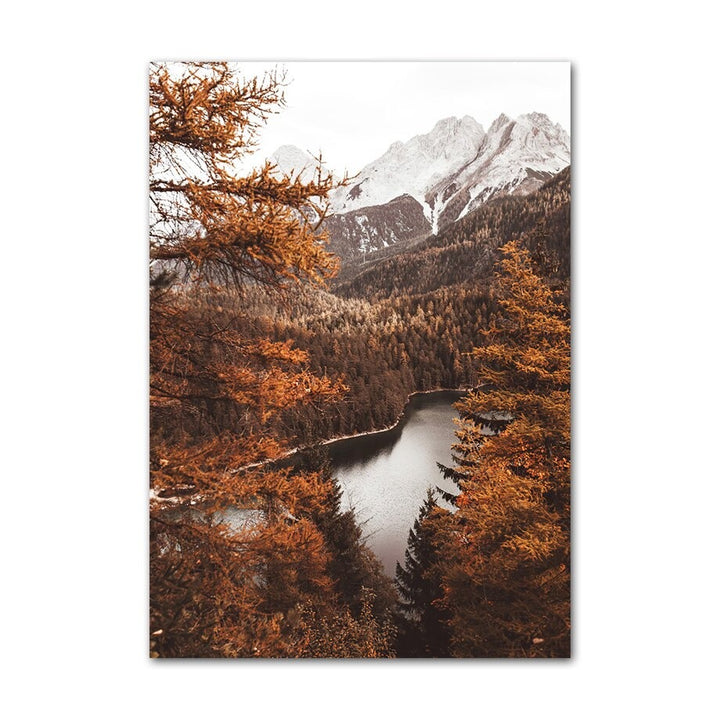 Forest river canvas poster.