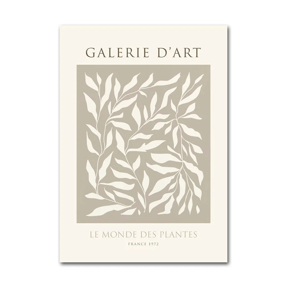 Galerie D'art print in fawn and cream.