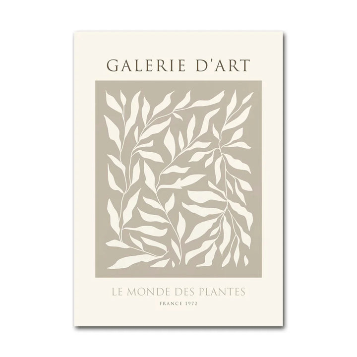 Galerie D'art print in fawn and cream.