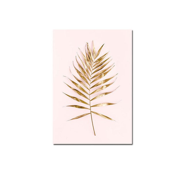 Gold palm leaves poster.