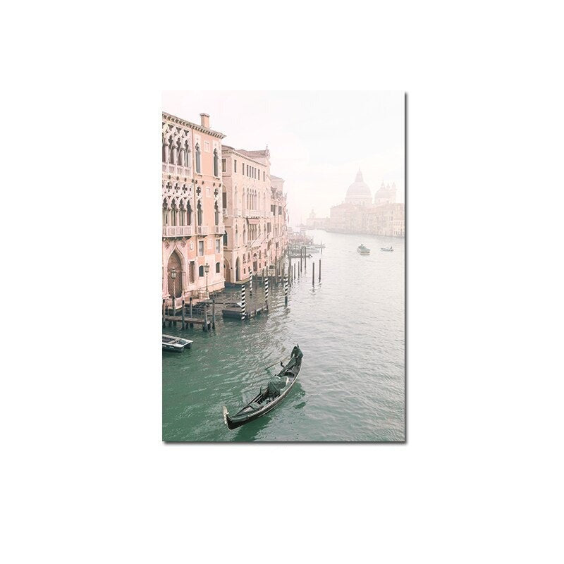 Venice gondola canvas poster.