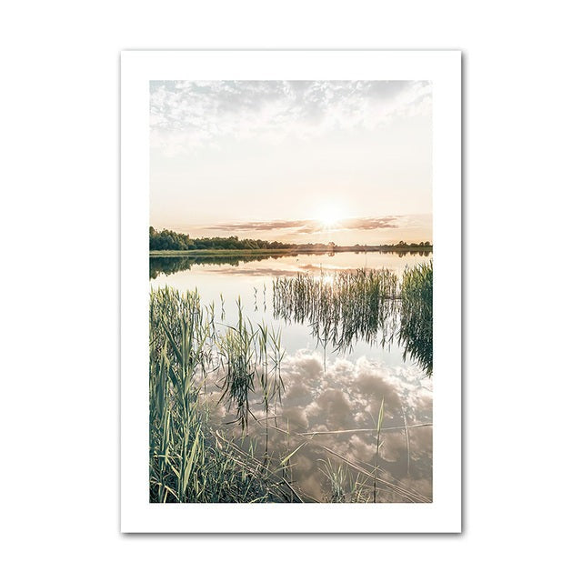 Grass in lake poster.