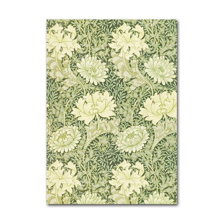 Green floral canvas poster.