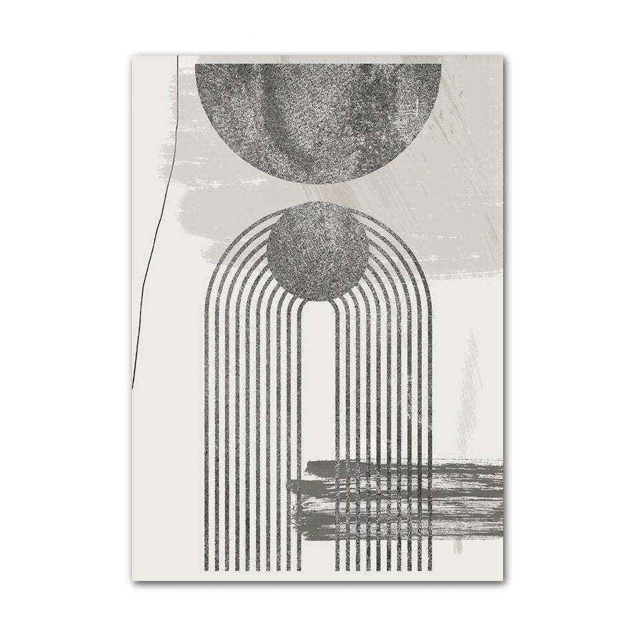 Greyscale Abstract canvas poster.