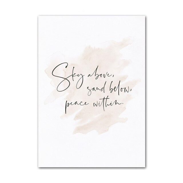Inspirational quote canvas poster.