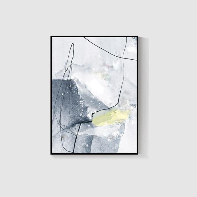 Light blue abstract poster print.