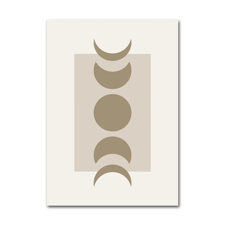 Many moons canvas print in fawn and cream.