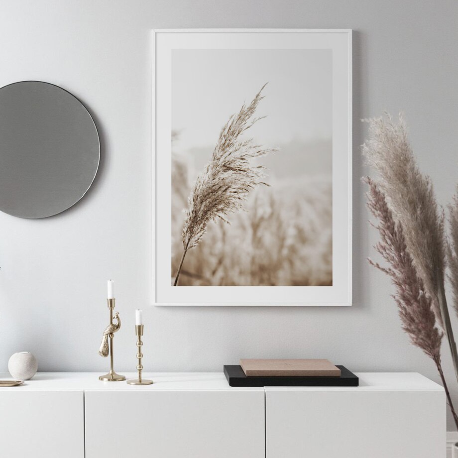 Pampas canvas poster on wall.