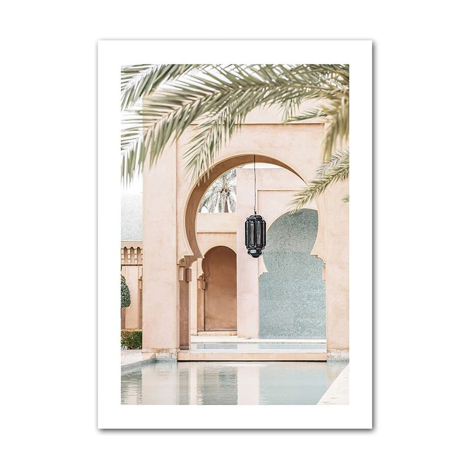 Pink arch canvas poster.