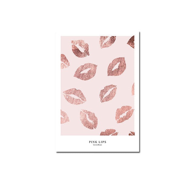 Pink kiss canvas poster.