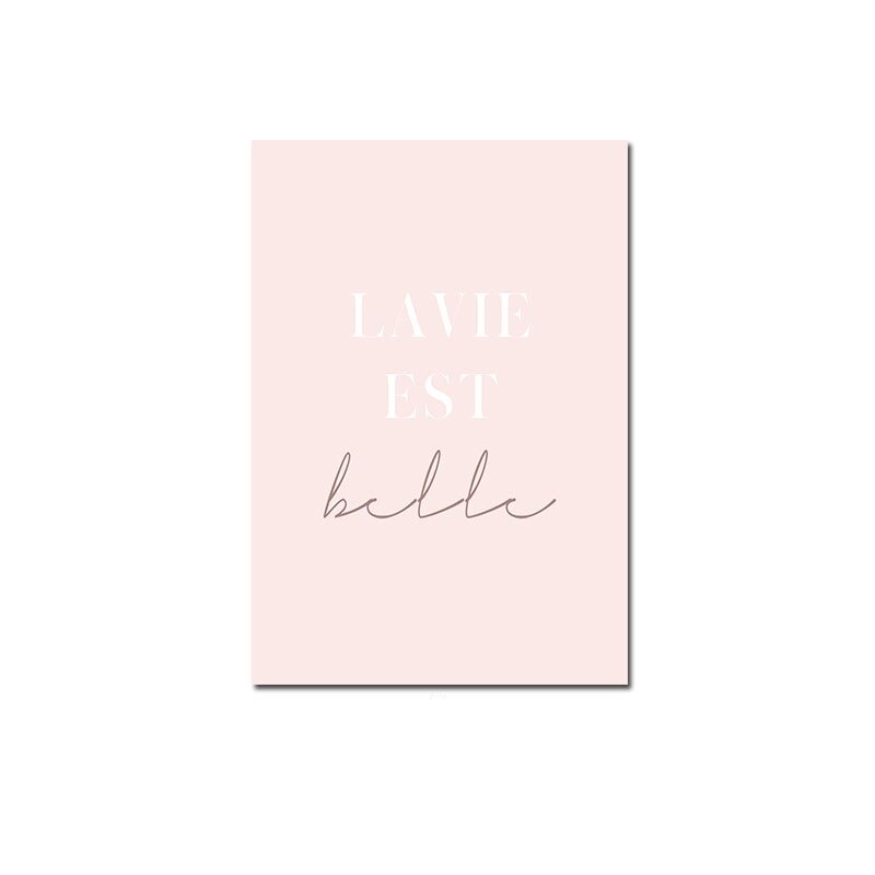 Pink quote canvas poster.