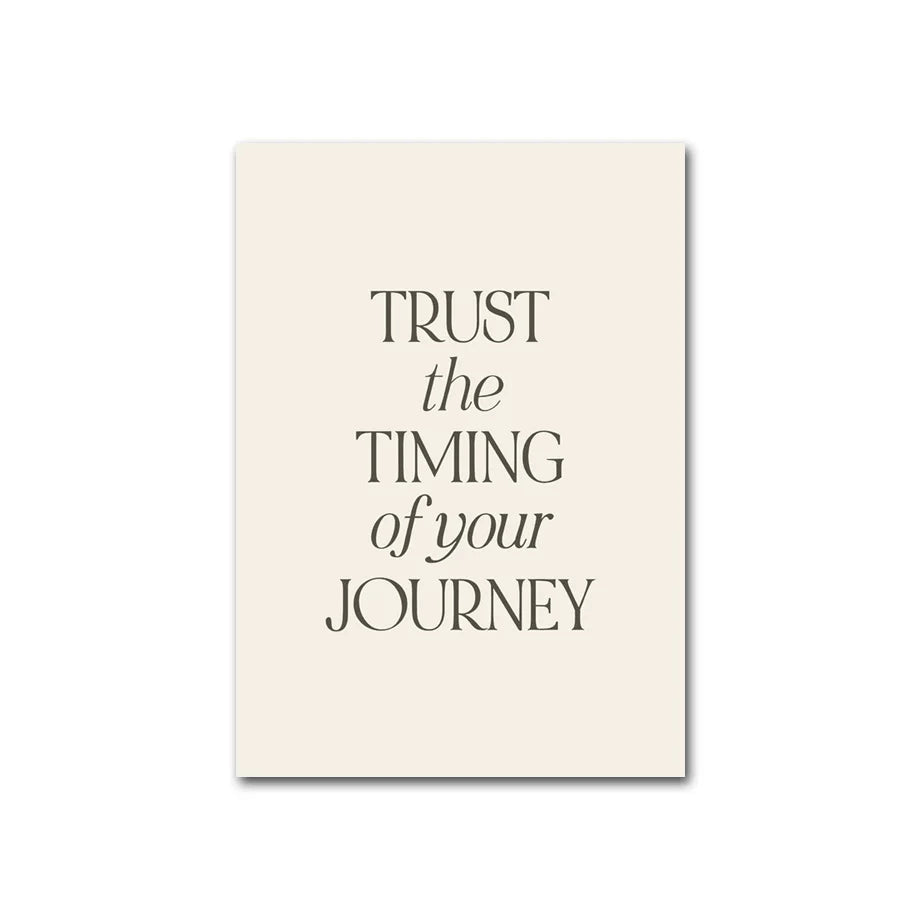 Trust The Timing Canvas Posters