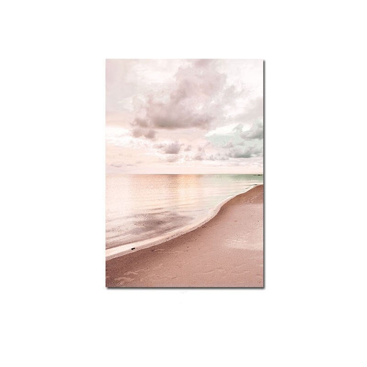 Tropical sunset canvas poster.