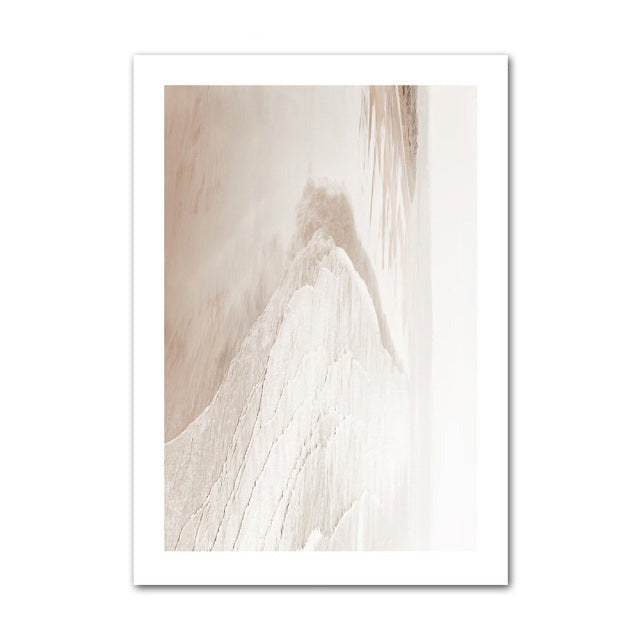 Abstract beige canvas poster.