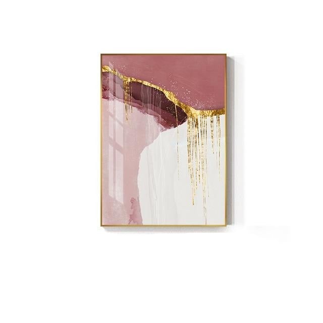 Pink and gold abstract poster.