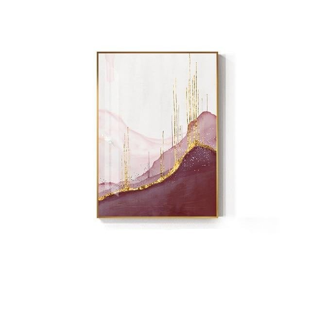 Pink and gold abstract poster 2.