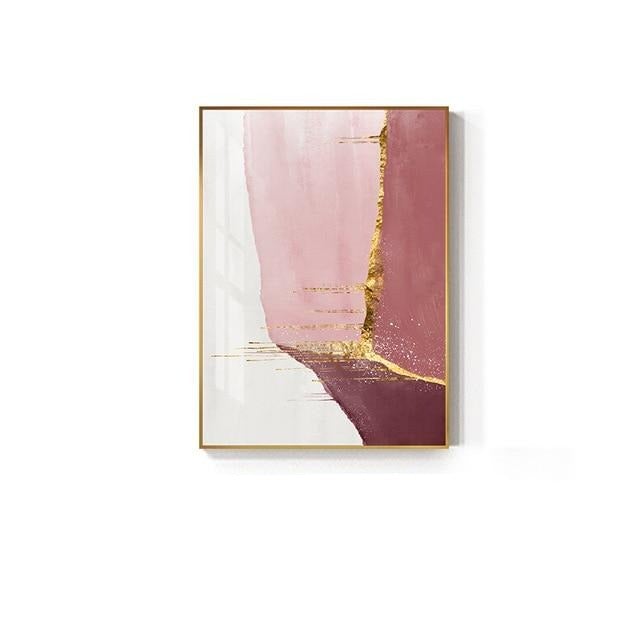 Pink and gold abstract poster 3.