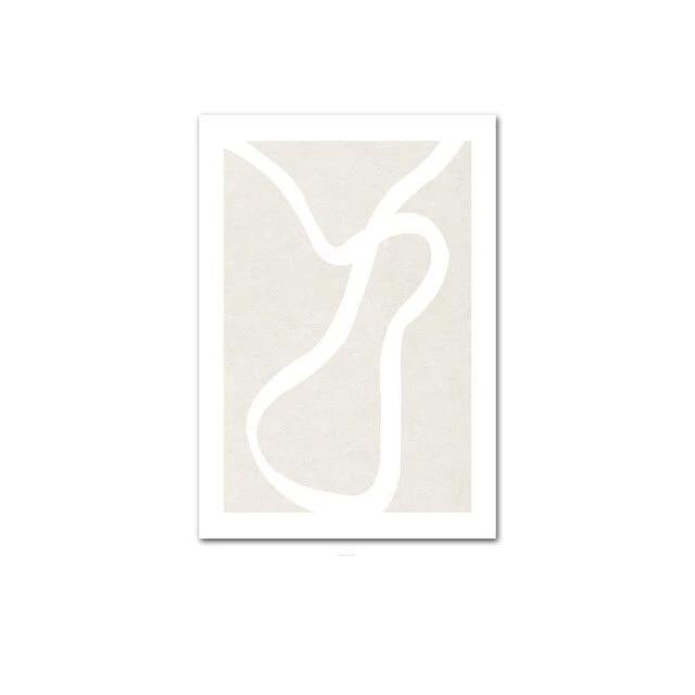Abstract beige canvas poster.