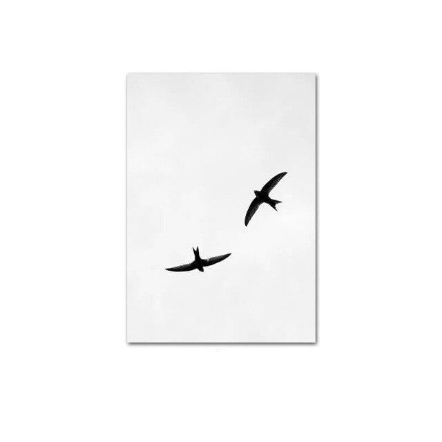 Birds in the sky canvas poster.