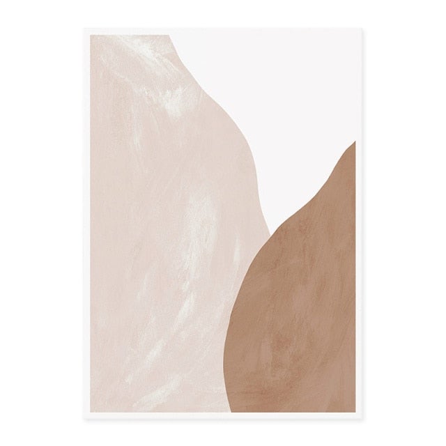 Brown abstract canvas poster.
