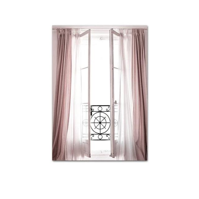 Curtains canvas poster.