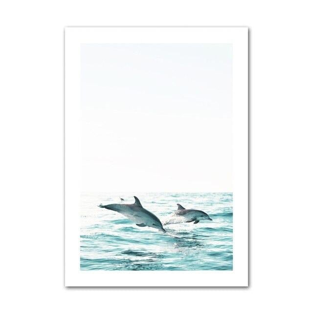 Dolphins canvas print.